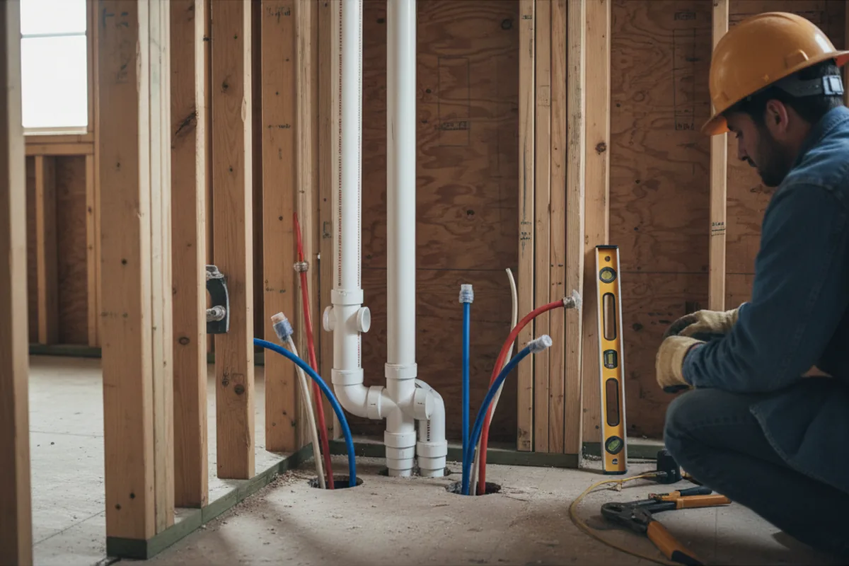 Drain and supply rough-in during Drain Cleaning in Kenvir